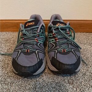 ASICS Gray and Teal Athletic Shoes